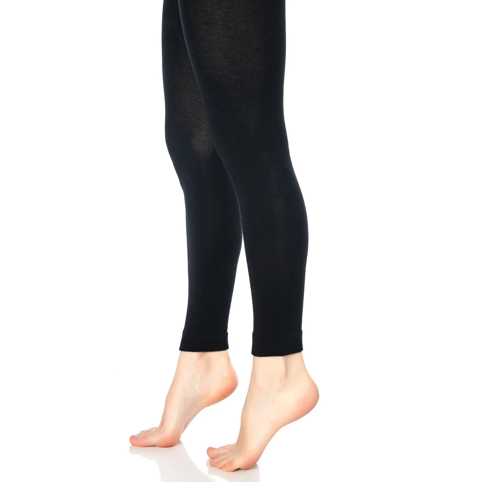Black Thermal Leggings for Women Microfiber Soft Stretchy Full Legging 250310