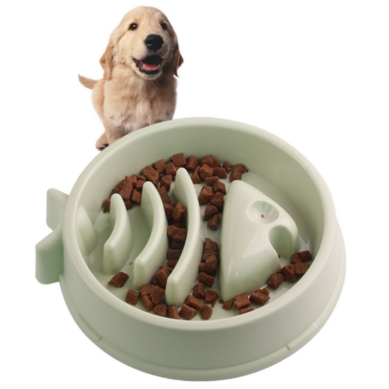 wholesale new Pet Slow Eating Feeder Fish Shape Dog Bowl Bloat Stop Healthy Food Plate Dishes