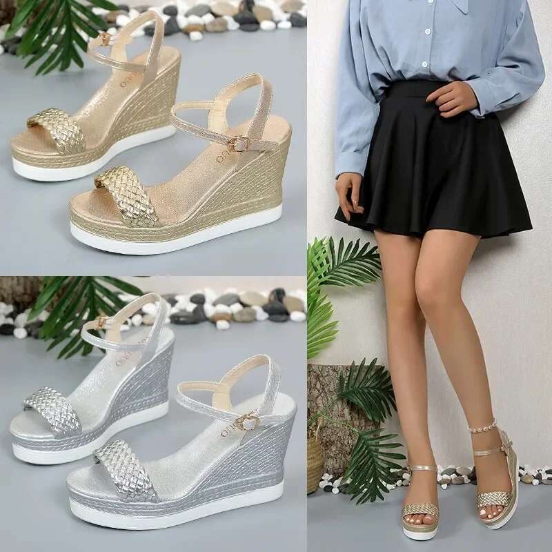 Wedge Women's Summer with Open Toe Thick Sole Casual Shoes Sandals Women Designers