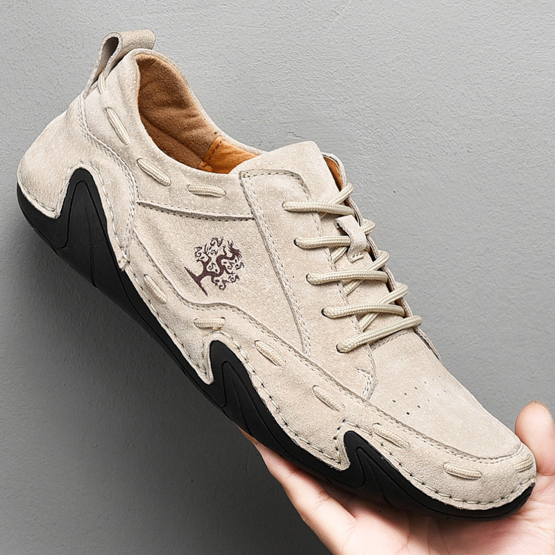 2025 Casual Fashion Trend Shoe Design Master Men's Single Shoes Outdoor Sports Pigskin Bean Shoes High-end Atmosphere