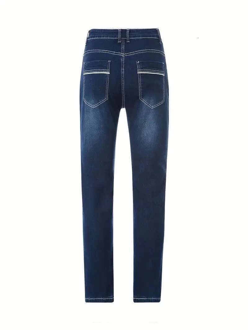 High Quality Slim Fit Jeans Fashionable Designer Casual Street Style Solid Color Elastic Jeans For All Seasons Simple And Comfortable Men s Pants Casu