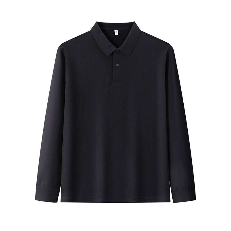 Cotton long sleeved polo shirt business casual Korean version solid color men's fashion trend lapel t-shirt tracksuit