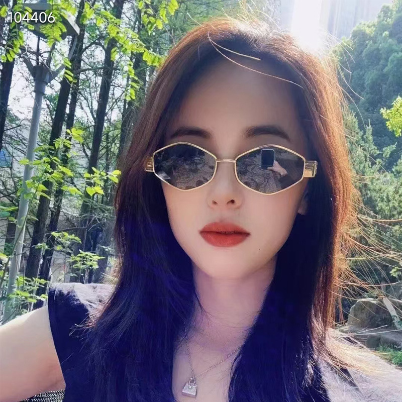 Metal Polygon Personalized Trendy Sunglasses Street Photography Sunglasses
