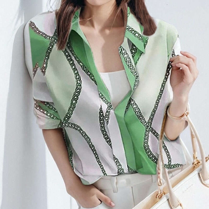 2025 Spring New Women's Printed Design With A Casual Atmosphere Commuting Long Sleeve Shirt Top For Women KLMY