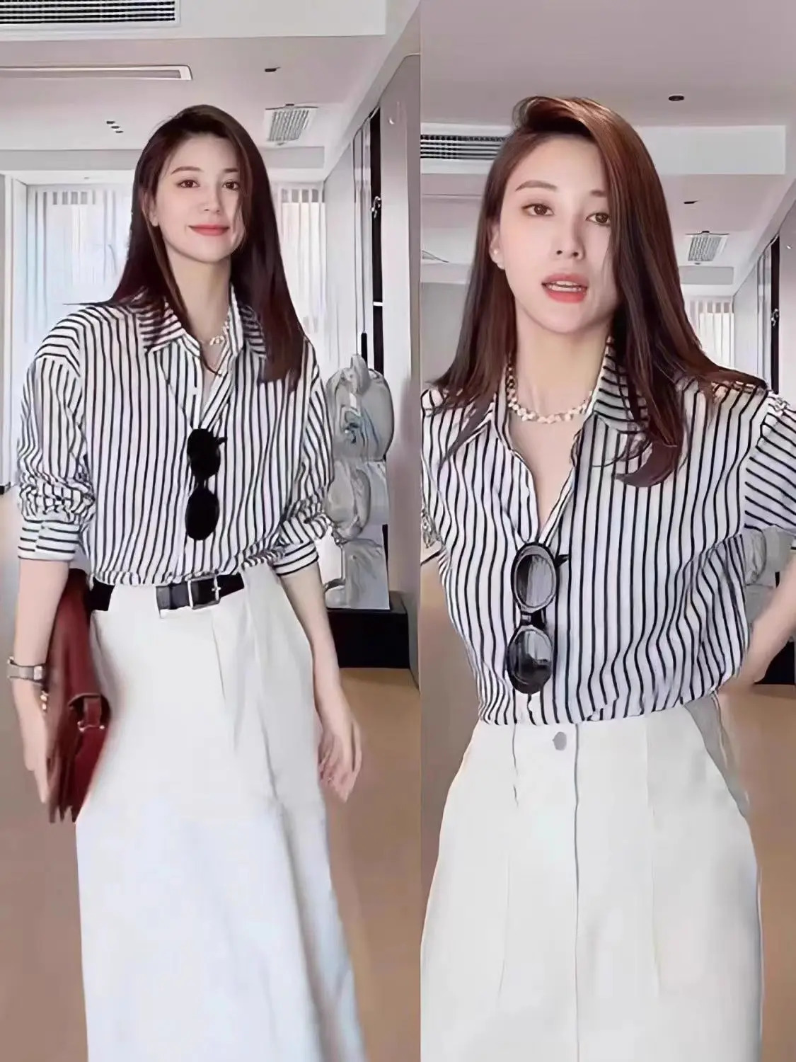 Black Striped Blouse For Women Srpng Temperament Casual Longsleeved Shirt Office Lady Wear Elegant Ladies Clothes Tops 250310