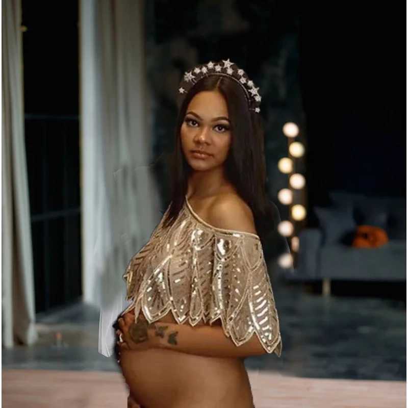 Maternity/Boudoir Body Cape Sequin Dresses Photoshoot Baby Shower Dresses Pregnancy Dress X250224