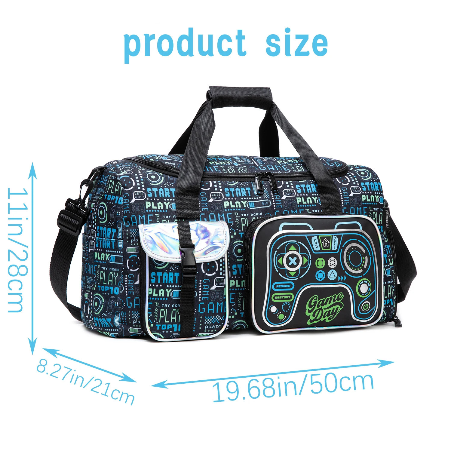 1PCS Travel Duffle Bag Weekender Overnight Gym Tote with Wet Pocket for Men Boys Workout 250311