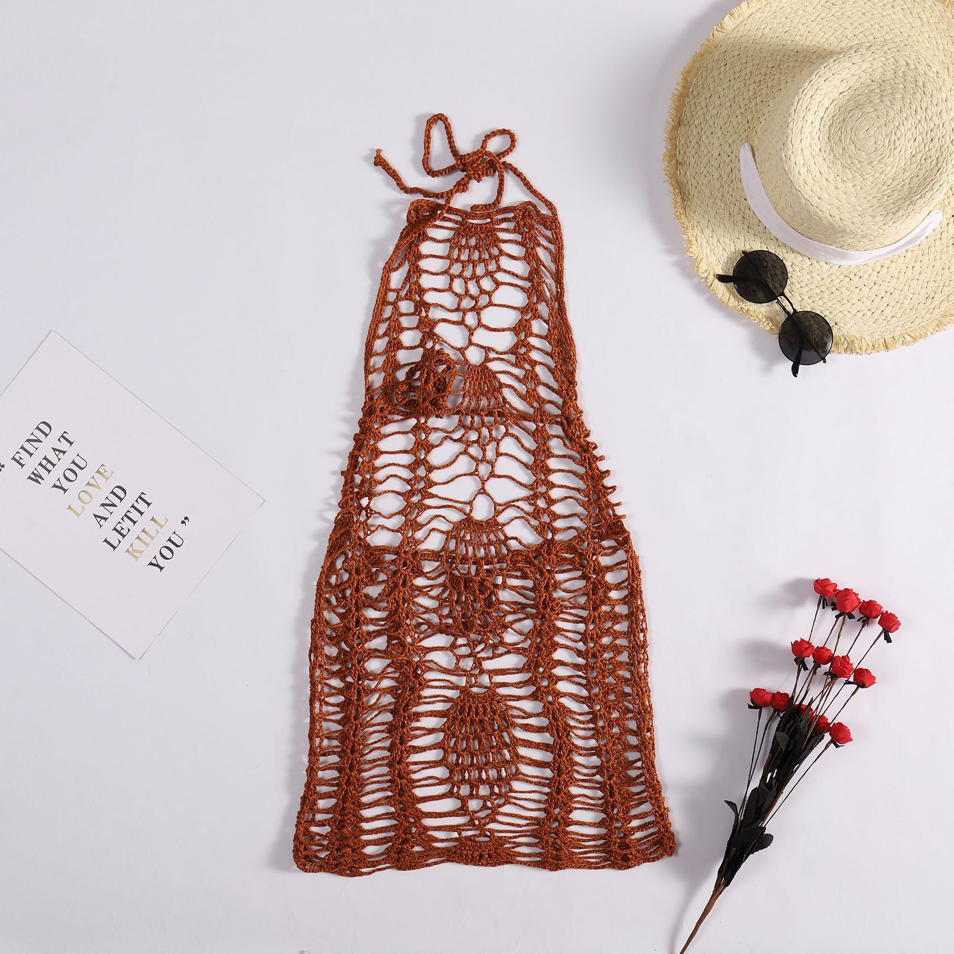 New Sexy Skirt, Hand Hook Knitted Hollow Beach Bikini Hoodie, Sunscreen Clothing For Women