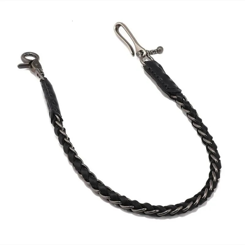 Punk Rock Leather Metal Pants Waist Chain Men Women Key Chain Big Ring Wallet Keychain Jeans Unisex Hip-hop Jewelry Gift 250303