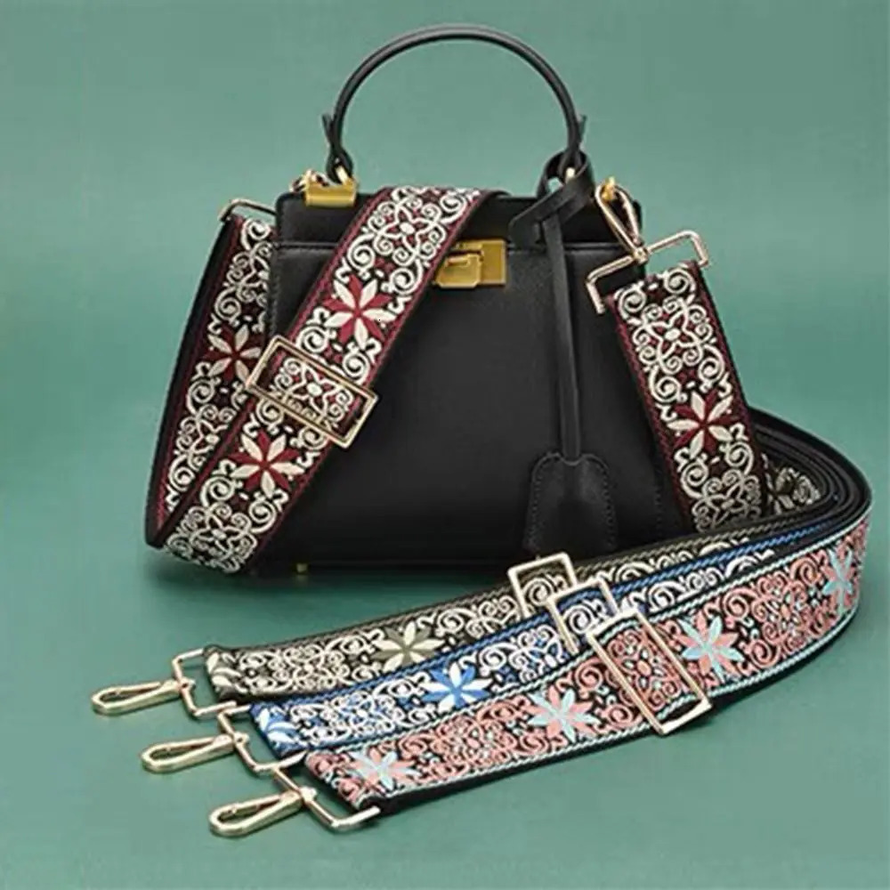 Wide Bag Strap Colorful Jacquard Nylon Replacement 3cm Handbag Belt 250311