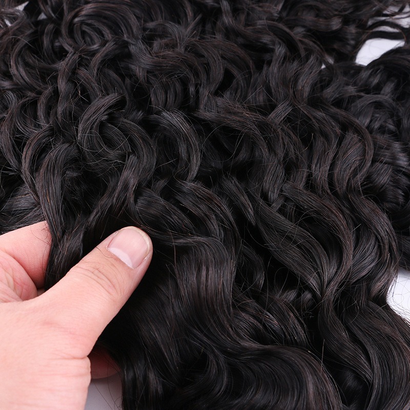 8 to 32 Inch Black Water Wave Human Remy Hair Bundles Natural Look High Quality Durable and Tangle Free Perfect for Versatile Styling and Everyday Wea