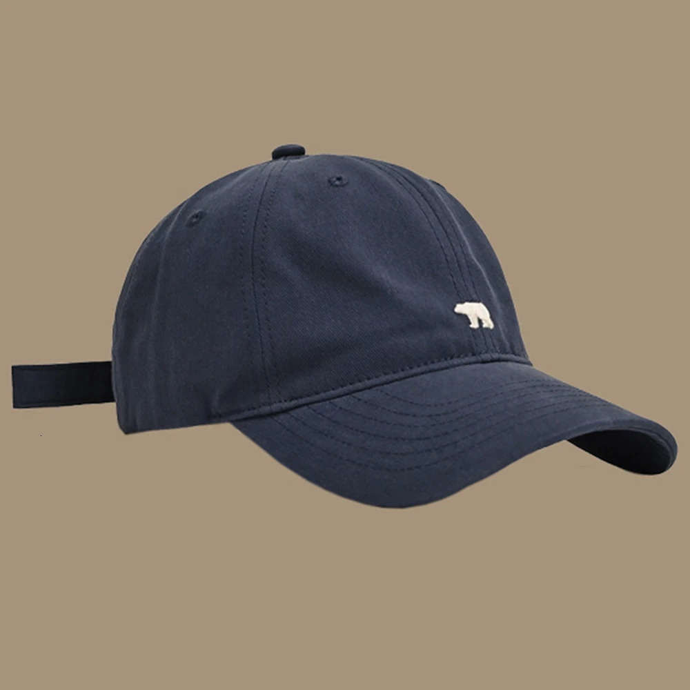 Fashionable Retro Polar Bear Embroidered Baseball Cap For Women Japanese Style Versatile Big Head Circumference Duckbill cap 250311