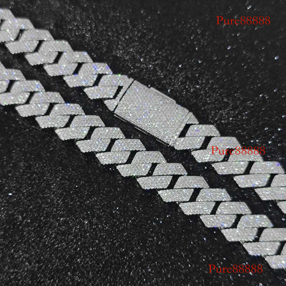 HHIOK Hip Hop Men's 15mm 4Rows Dia Chain Sier/Gold Plated Cuban k Iced Out Bg Zircon Necklace Jewelry