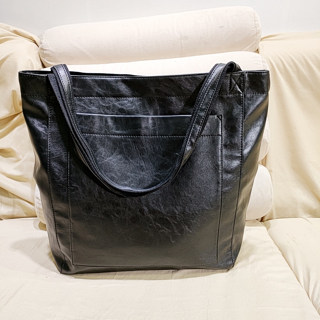 Pocket Womens Soft Leather Handheld Single Shoulder Oil Wax Leather Large Capacity Fashion New Tote Bag 240919