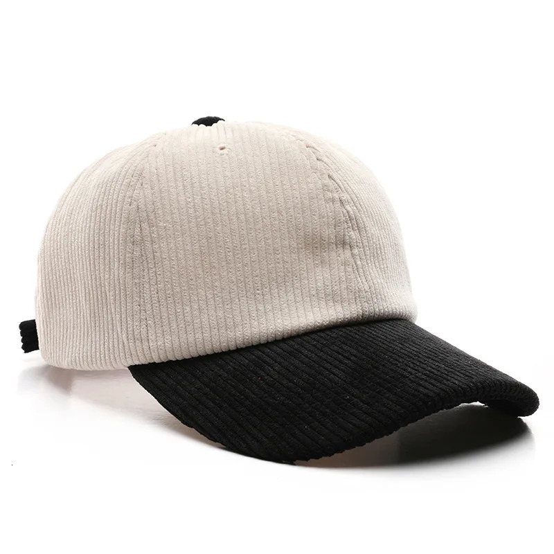 Spring Autumn Corduroy Spliced Color Baseball Caps for Men Women Casual Trendy Versatile Couple Outdoor Solid Hats Adjustable Go 250311