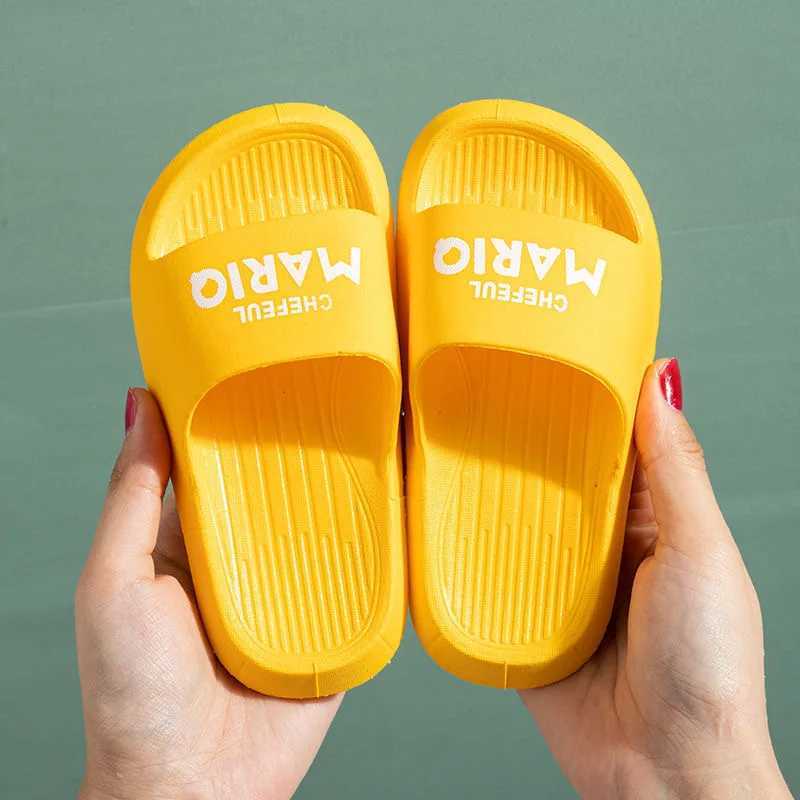 Summer Children Solid Color Soft Slippers Comfortable Breathable Non-Slip Cute Slippers Home Bathroom Beach Slippers Kids SandalT250311