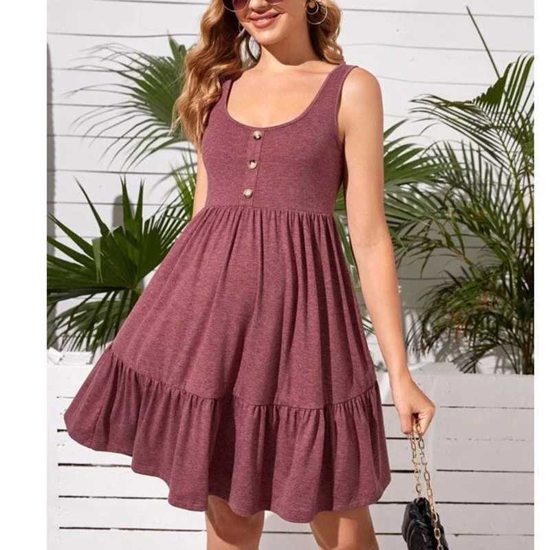 Maternity Button Pocket Dresses Pregnant Women Office Casual Clothes Cotton Summer Female Plus Size Pregnancy Dress GraduationT250311