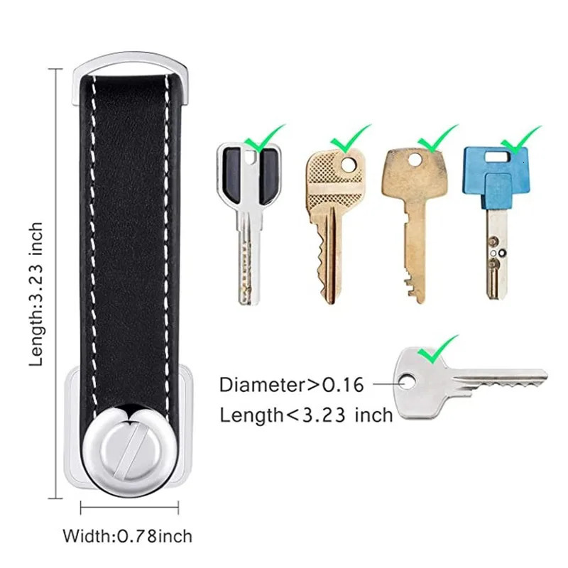 Car Key Pouch Bag Case Wallet Holder Chain Ring Collector Housekeeper Pocket Organizer Smart Leather Keychain 250311