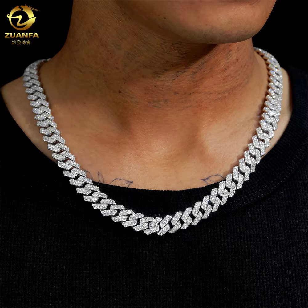 18K Gold Plated Sterling Silver Cuban Bracelet 12mm Hip Hop Jewelry With Pass Diamond Tester Gra Certified Moissanite for Men