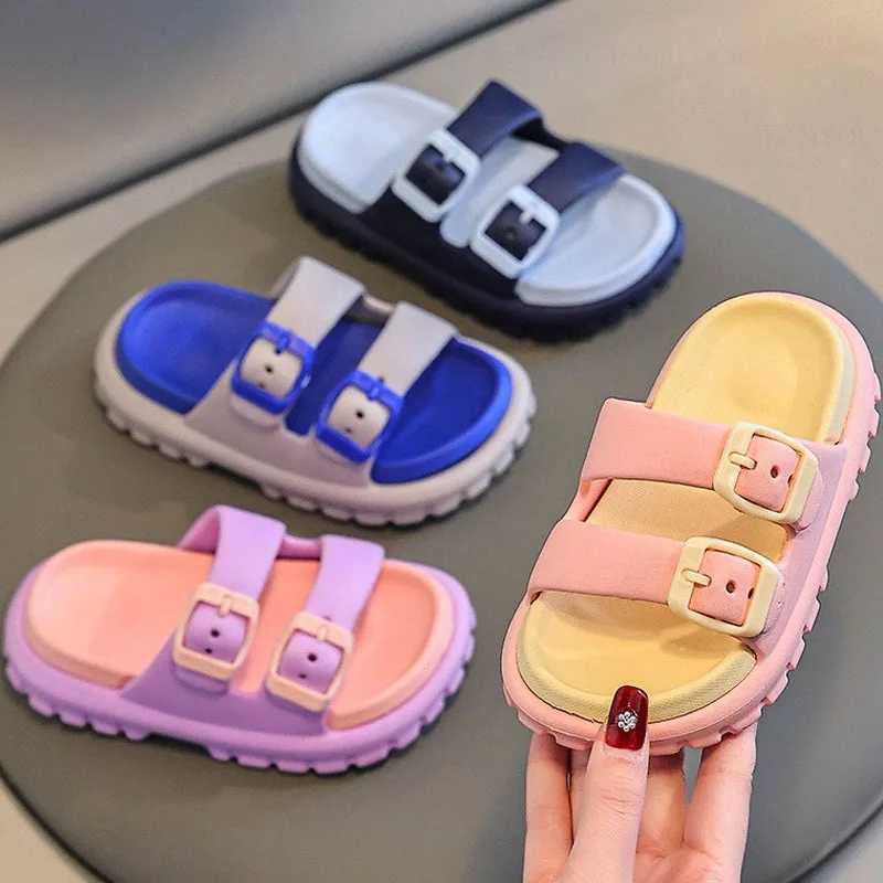 Children Slippers Summer EVA Boys Girls Baby Detachable Non Slip Home Soft Soled Slipper Simple Fashion Kids Beach Shoes SandalsT250311