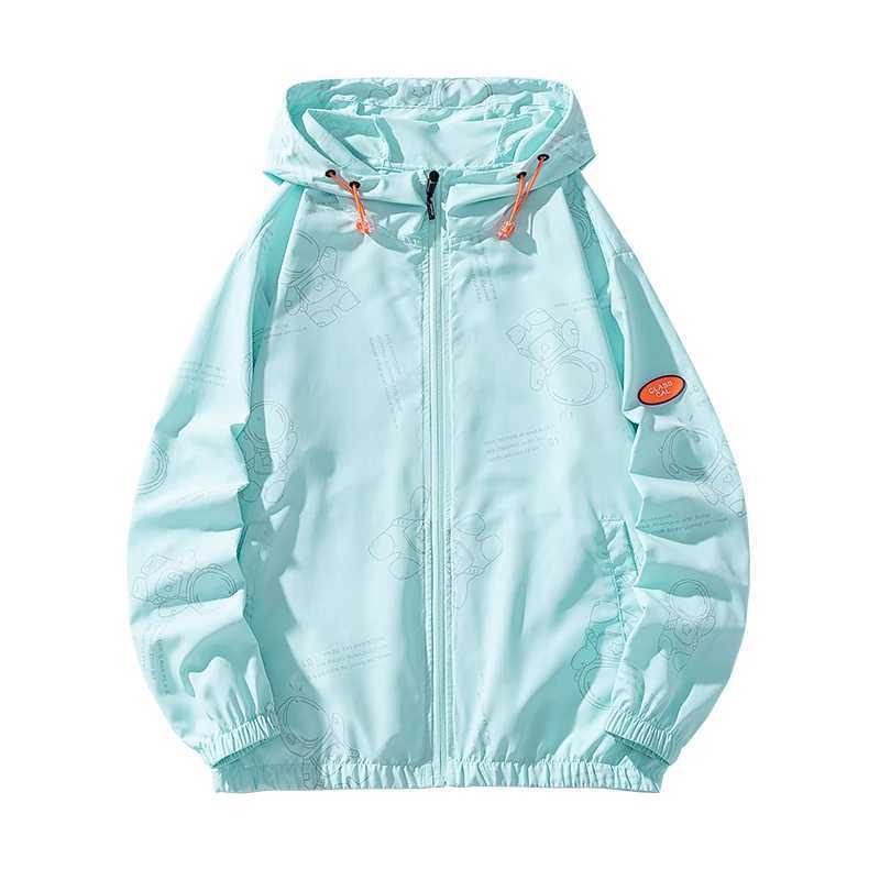 Mens summer trendy version thin ice silk color matching thin breathable UV resistant and sun proof clothing mens jacket oT250311