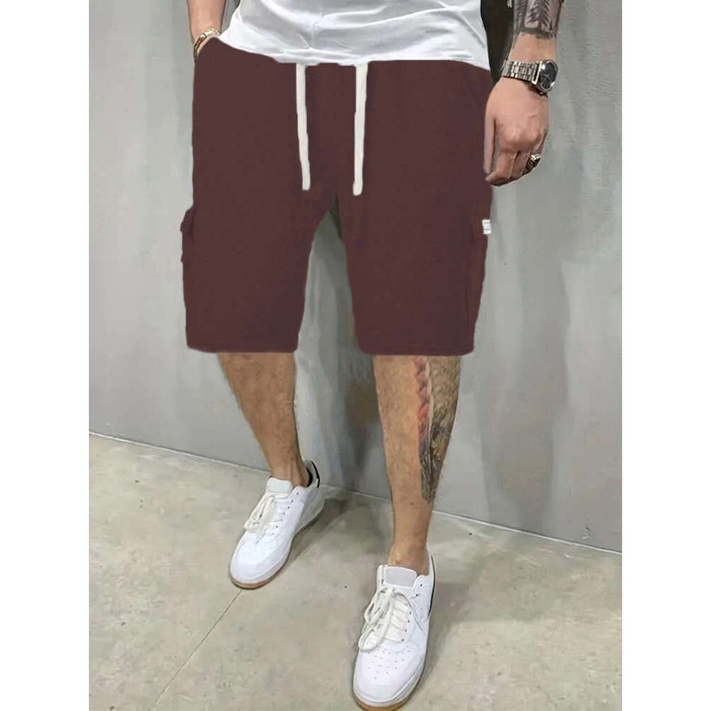 Summer casual multi pocket shorts, solid color five quarter pants, men's 2025 temperament versatile new trend clothing ins