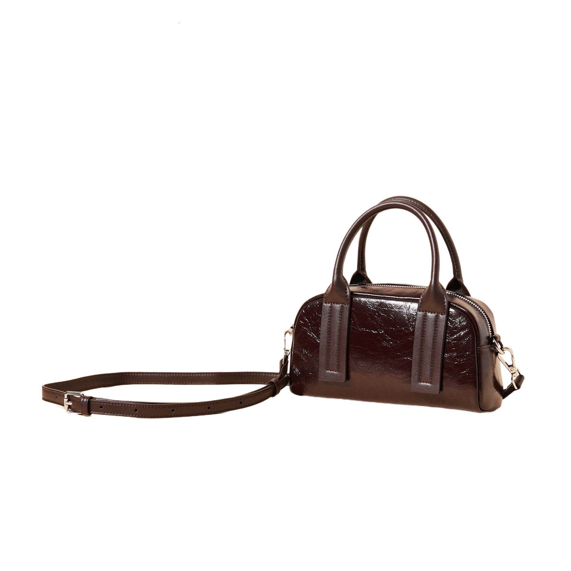 Top Layer Cowhide Niche New Design Boston Pillowcase Fashionable Single Shoulder Crossbody Handbag