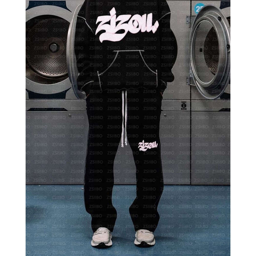 Autumn Fashion Brand Letter Print Reverse Line Sweater Y2K Hip Hop Street Wear Men's and Women's Pullover Top