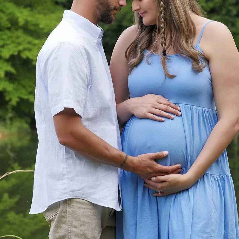 Pregnant Women Dress Sleeveless Adjustable Strap Swing Dresses Maternity Clothes Summer Dresses X250224