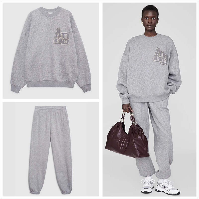 gray hoodies women's Sports suit with embroidered numbers Women's sports pants Spring /Fall Collection Designer Women's Hoodies Women's sweater