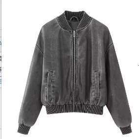 2023 Autumn New Y2k Women's Washed And Worn Effect Pilot PU Leather Jacket