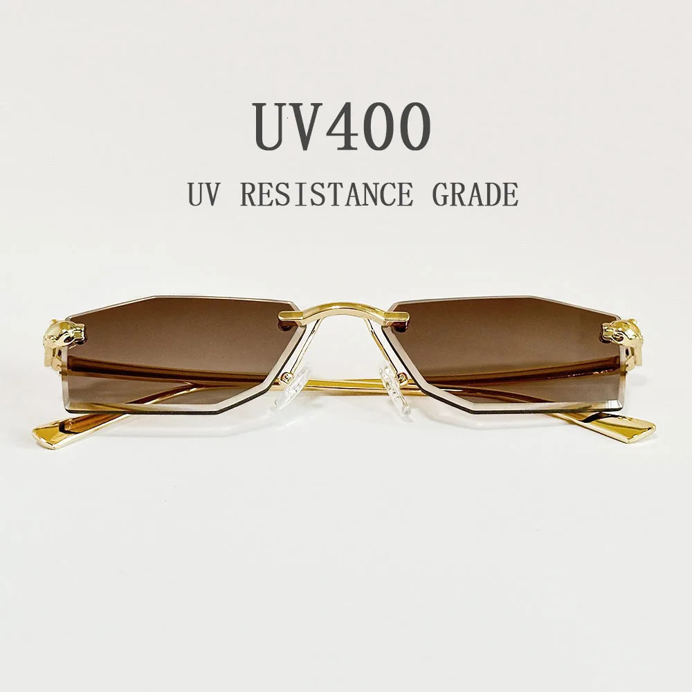 In Rimless Sunglasses Women Trendy Fashion Glasses Sunscreen Shades Luxe Femme Lenses De Sol Femme Lunette Soleil Femme 250311