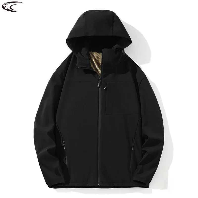 LNGXO Mens Winter Warm Fleece Jacket Waterproof Windproof Soft Shell Outdoor Thermal Coat for Hiking Camping Climbing SkiingT250311