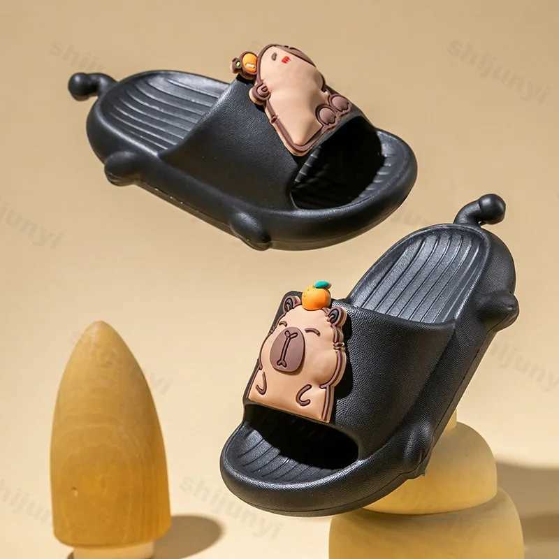 Children Capybara Slippers Lovely Girl Thick Sole Non-slip Summer Flip Flops Beach Sandals Flat cartoon EVA 2025 Kids SlippersT250311