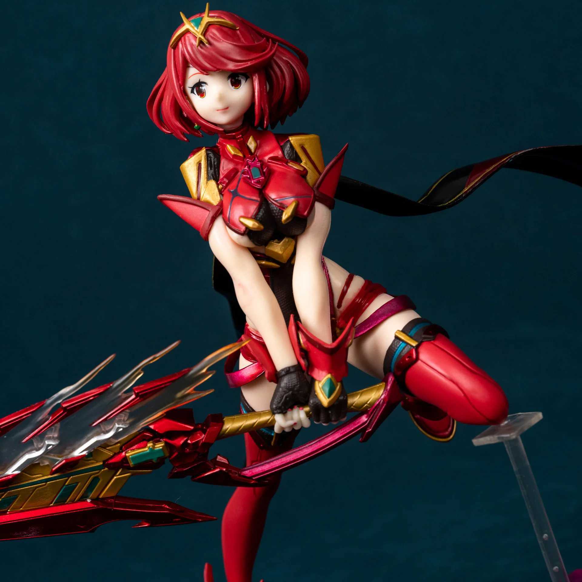 22cm Xenoblade Chronicles 2 Pyra And Mythra Game Girl Figure Model Statue Boys Collection Desktop Decoration Ornament Toys GiftsXJ250311