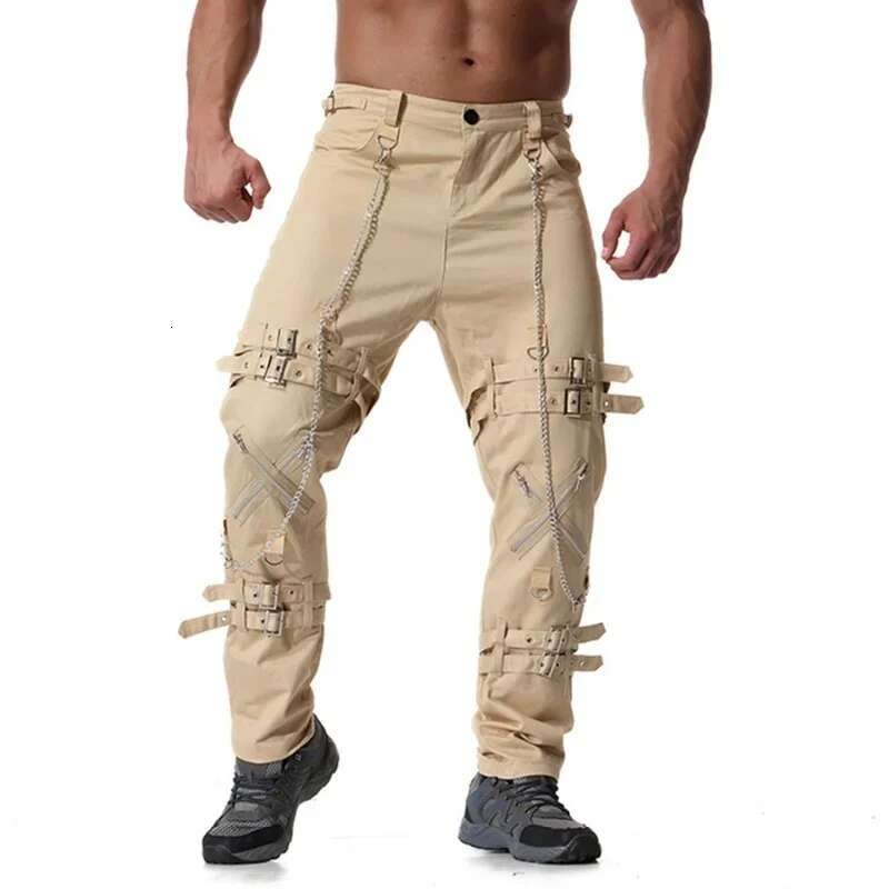 New Fashion Designer Hip Hop Jeans Jogger Punk Rock Work Pants Zipper Street Wear Men s Pants Casual Pants Straight Leg Sports Pants