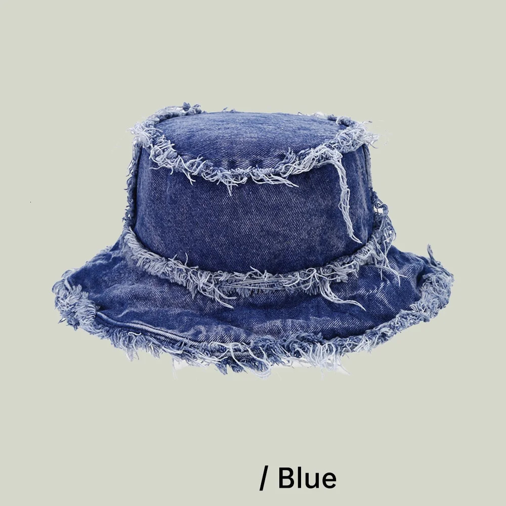 Gradient Color Cowboy Fisherman Hats For Women Men Female Japanese Jean Waist Bucket Basin Sun Shade Protection Bob Caps 250311