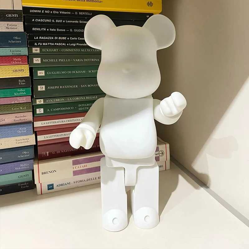 28cm Bear Statue Paint Block Bear Decor Desktop Ornaments Living Room Bear Floor Sculpture Home Decoration Kids Birthday GiftsT250310