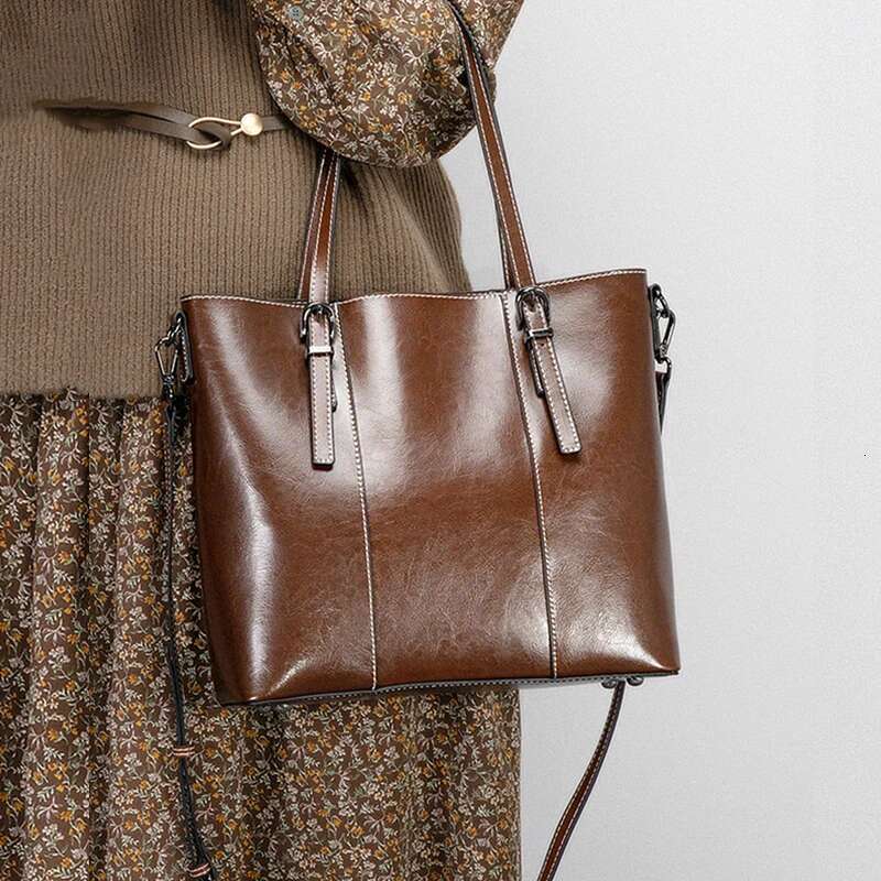 Burminsa Cowhide Genuine Leather Large Tote For Women 2025 Designer Shopping Shoulder Bags Office Ladies Handbags