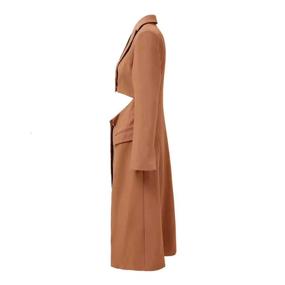 Heavy Industry Design Sense 24 Autumn New Item Niche Personality Loose Single Button Cardigan Over The Knee Slimming Windbreaker Jacket