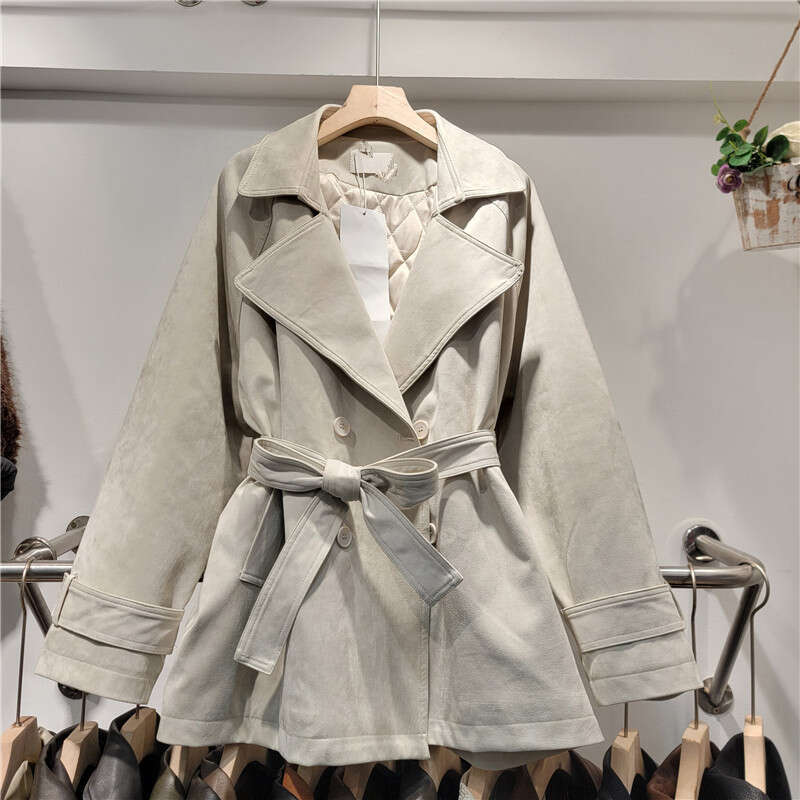 Deer Fur Thick Coat For Women, Autumn/Winter 2024 New Item, Double Breasted Loose Lace Up, Small And Versatile Design Trend