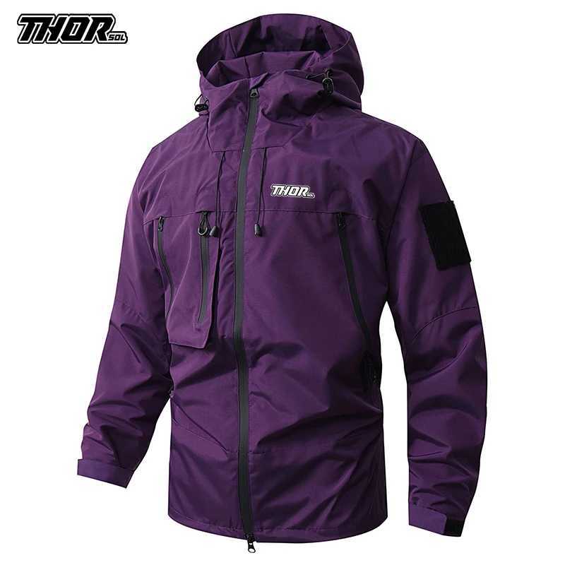 THORSOL Mountain Bike Outdoor Hooded Coat Cycling Jackets Male Motorcycle Windbreaker MTB Bicycle Outerwear Ggiacca Mtb EnduroT250311
