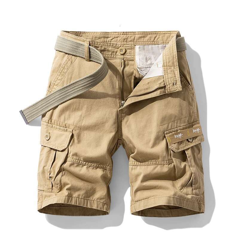 Summer Sports Men's Multi Pocket Oversized Loose Casual Pants Pure Cotton Wear-Resistant Knee Length Workwear Shorts