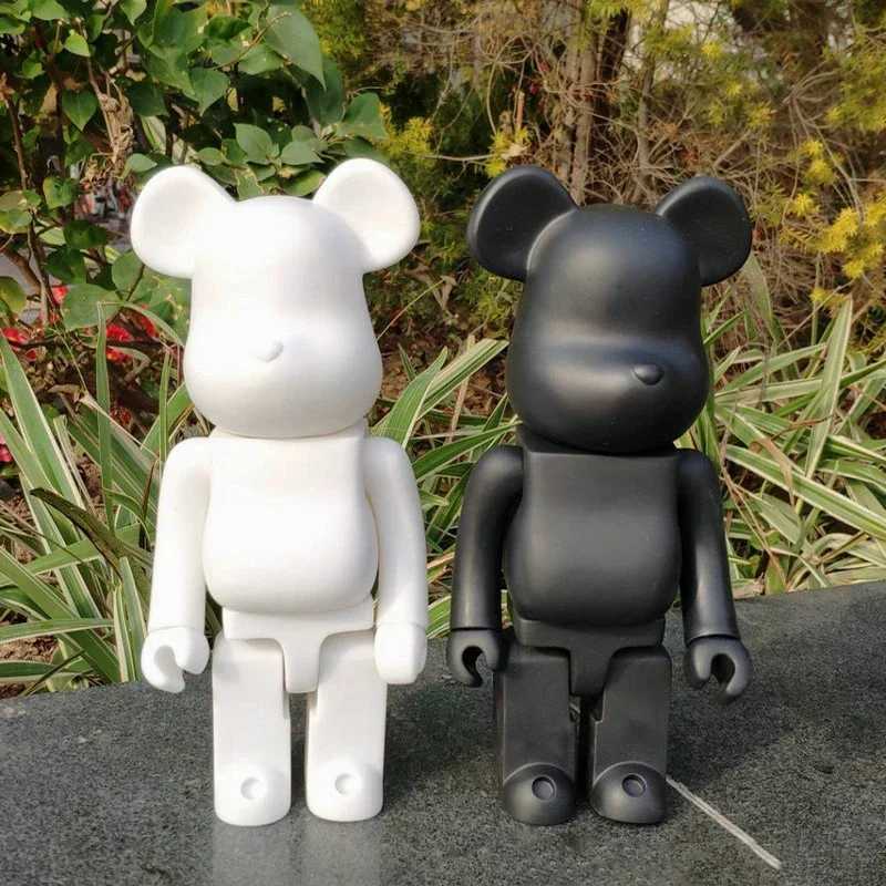28cm Bear Statue Paint Block Bear Decor Desktop Ornaments Living Room Bear Floor Sculpture Home Decoration Kids Birthday GiftsT250310