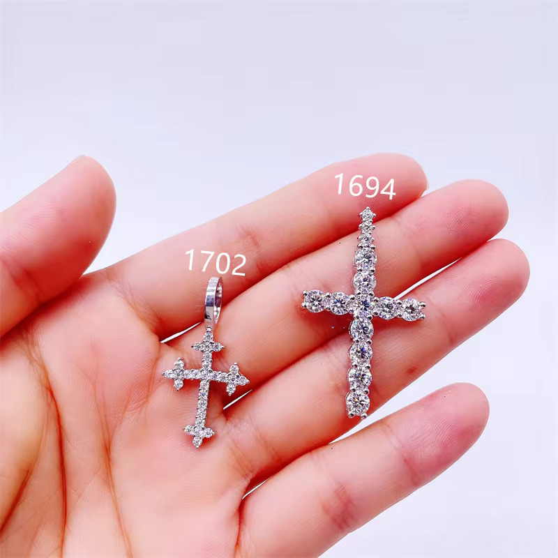 Pass Diamond Selector Jewelry S925 With Moissanite Jewelry S925 Cross Pendant