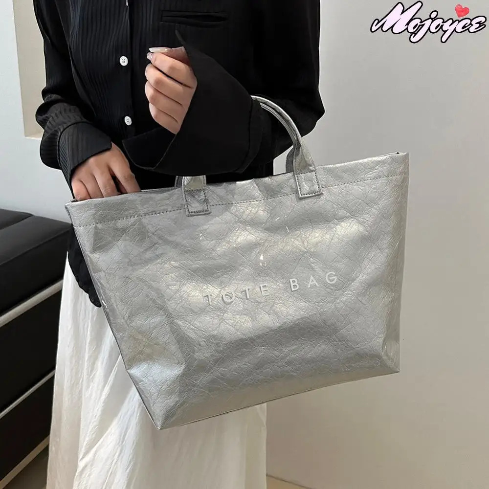Large Capacity Tote Bag for Women PVC Waterproof Transparent Jelly Handbag with Inner Pocket Solid Color Classic Top Handle Bags 250305