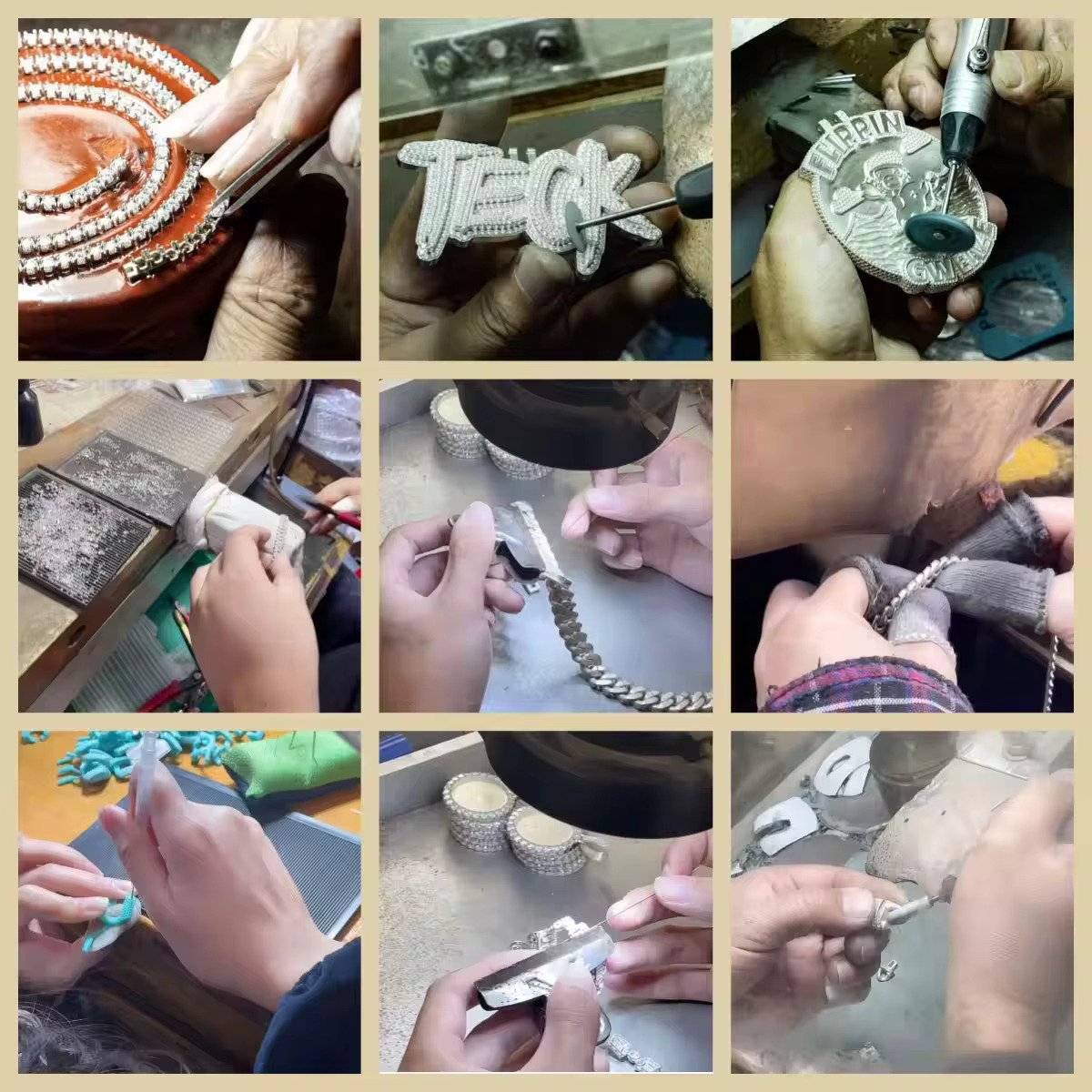 Fashion Jewelry Solid S925 Gold Plated 3mm Cross Hip Hop Jewelry Necklace VVS D Color Moissanite Diamond Tennis Chain