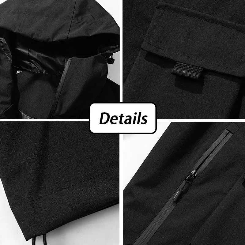 Hiking Jacket Men Breathable Hooded Loose Hood Windbreaker Outdoor Sports Climbing Jacket Camping Fishing Solid Color JacketsT250311