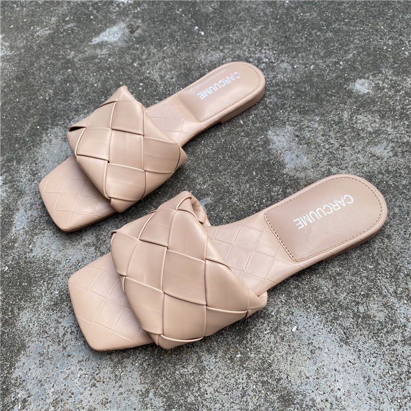 free shipping designer sandals slippers womens slide slides grid apricot girl outdoor casual shoe sandal slipper new