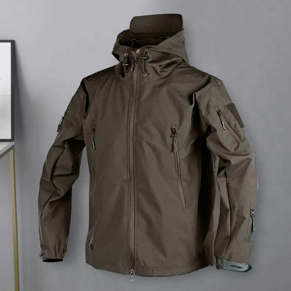 Men Spring Military Winter Thermal Coat Jacket Outdoors Sports Hooded Coat Military Softshell Hiking Outdoor JackeT250311